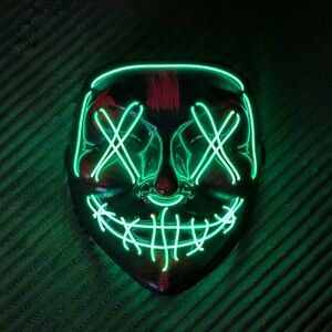 LED Light-Up Mask with Neon Green Design